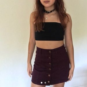 button down plum skirt